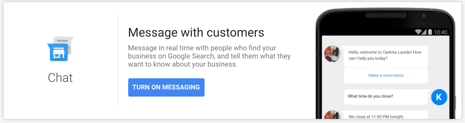 Google My Business Chat