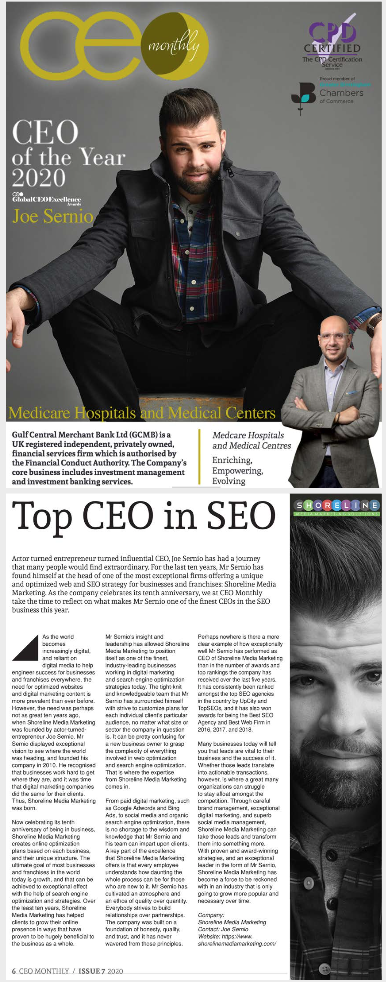 Best CEO in SEO Joe Sernio Shoreline Media Best SEO Agency