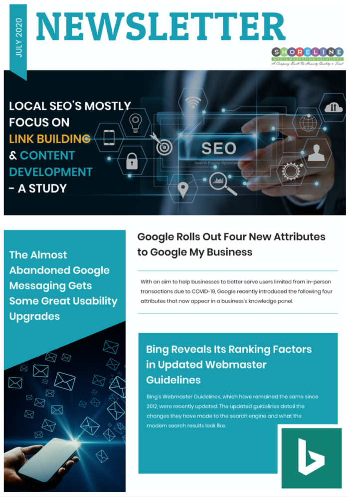 SEO Newsletter July 2020. Google My Business SEO Attributes