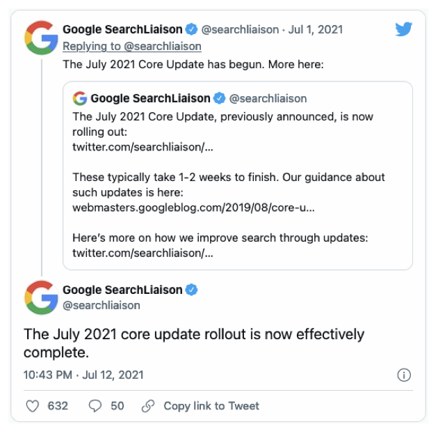 Google's July 2021 Core Update